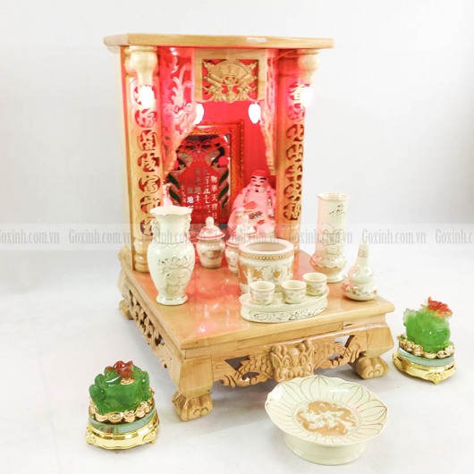 Bàn thờ thần tài mái bằng cong 48cm